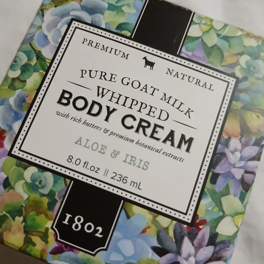 BEEKMAN 1802 Pure Goat Milk Whipped Body Cream Aloe & Iris 8oz New/Sealed